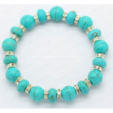 Brazalete de piedras preciosas joyería étnica moda turquesa pulsera